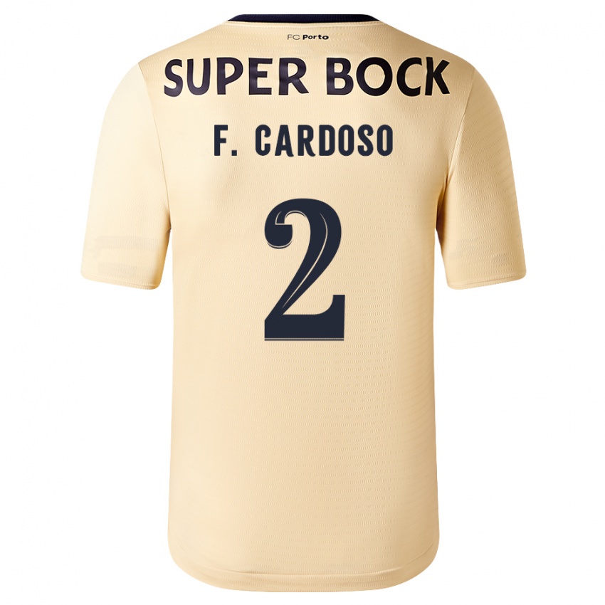 Dames Fabio Cardoso #2 Beige-Gouden Uitshirt Uittenue 2023/24 T-Shirt