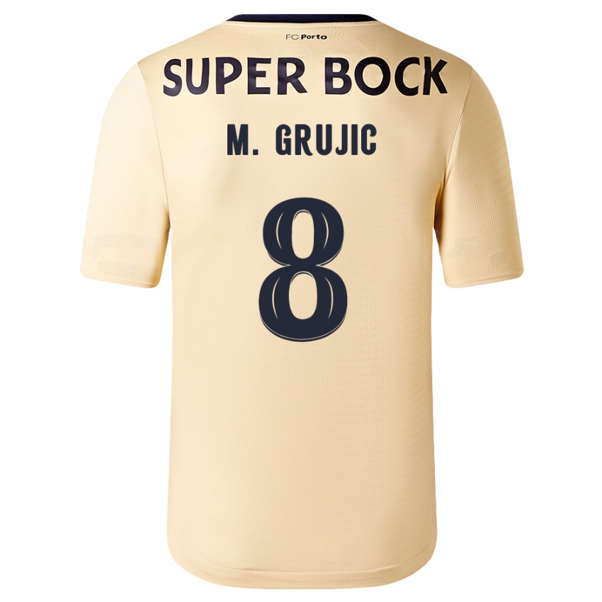 Dames Marko Grujic #8 Beige-Gouden Uitshirt Uittenue 2023/24 T-Shirt