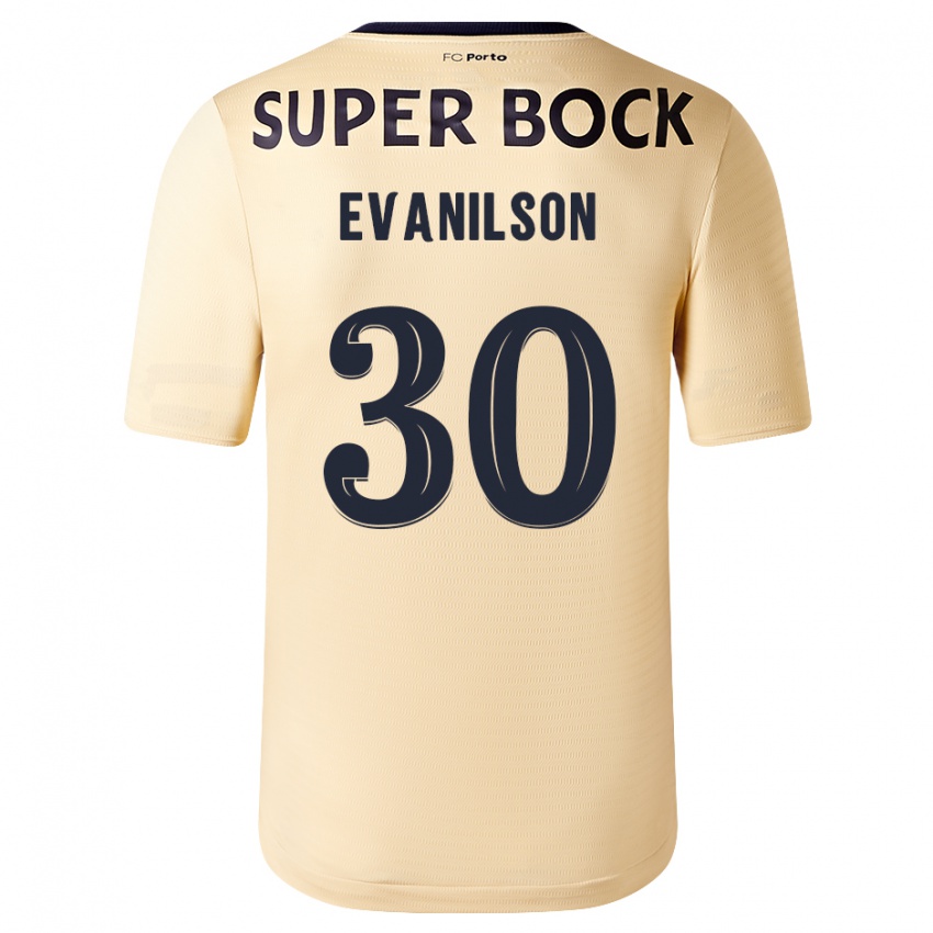 Dames Evanilson #30 Beige-Gouden Uitshirt Uittenue 2023/24 T-Shirt