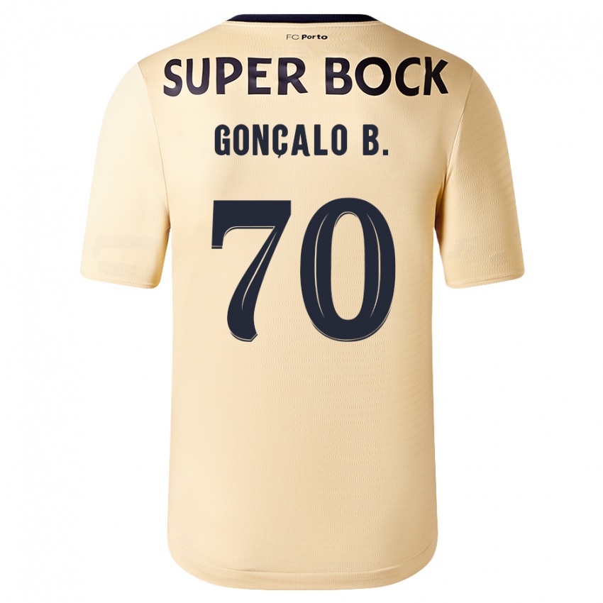 Dames Goncalo Borges #70 Beige-Gouden Uitshirt Uittenue 2023/24 T-Shirt