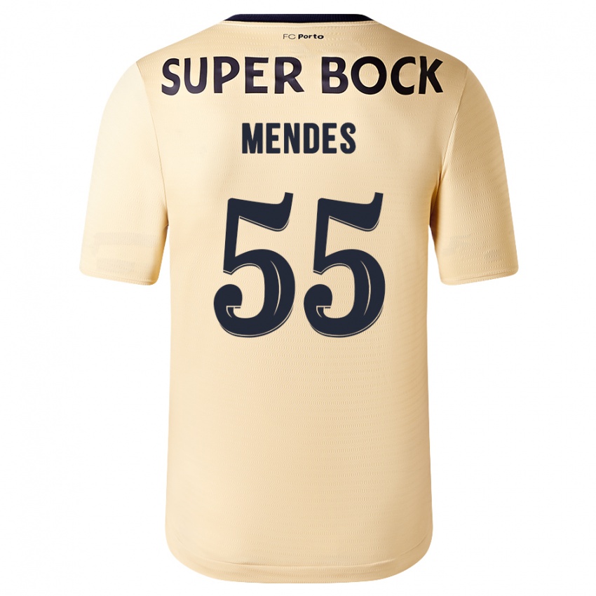 Dames Joao Mendes #55 Beige-Gouden Uitshirt Uittenue 2023/24 T-Shirt