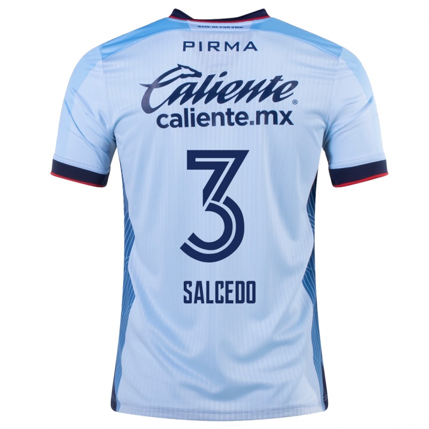 Dames Carlos Salcedo #3 Hemelsblauw Uitshirt Uittenue 2023/24 T-Shirt