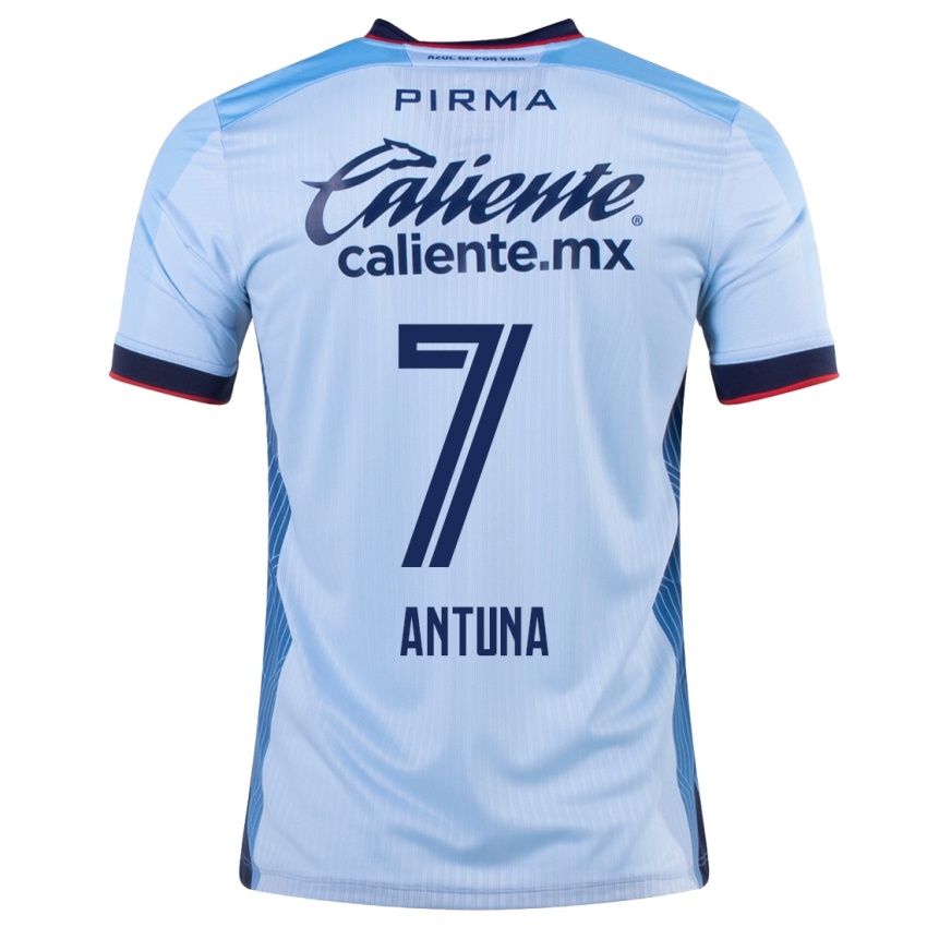 Dames Uriel Antuna #7 Hemelsblauw Uitshirt Uittenue 2023/24 T-Shirt