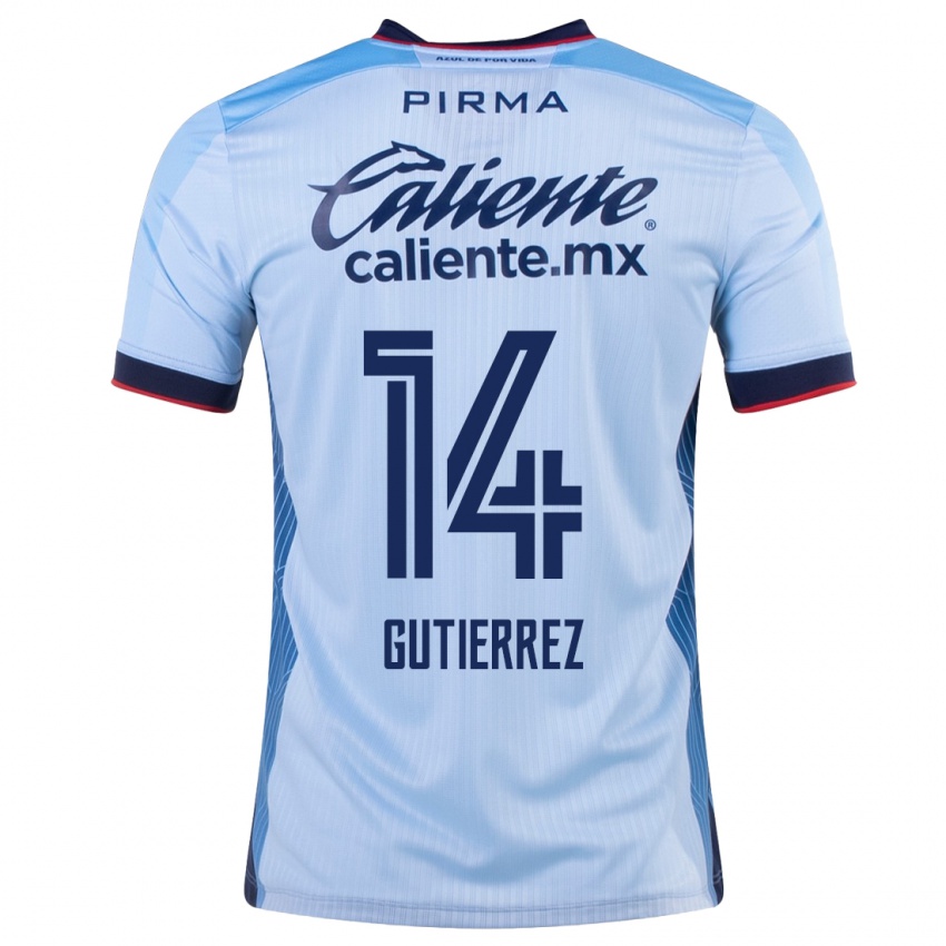 Dames Alexis Gutierrez #14 Hemelsblauw Uitshirt Uittenue 2023/24 T-Shirt