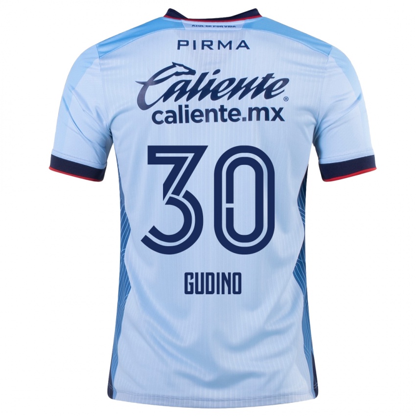 Dames Andres Gudino #30 Hemelsblauw Uitshirt Uittenue 2023/24 T-Shirt