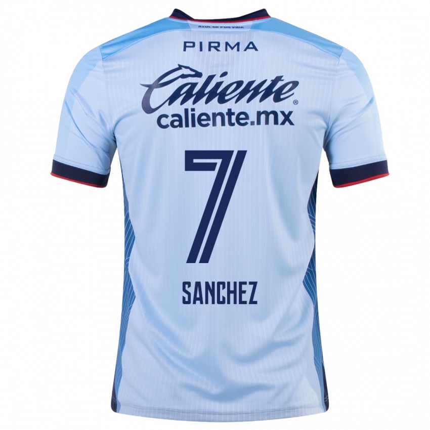 Dames Andrea Sanchez #7 Hemelsblauw Uitshirt Uittenue 2023/24 T-Shirt
