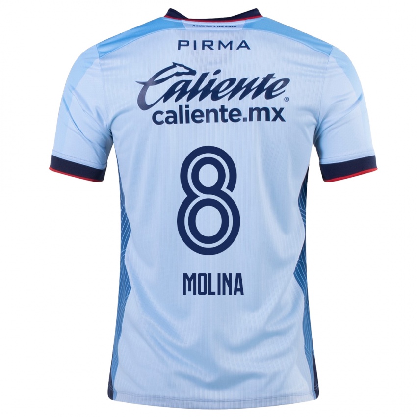 Dames Dalia Molina #8 Hemelsblauw Uitshirt Uittenue 2023/24 T-Shirt
