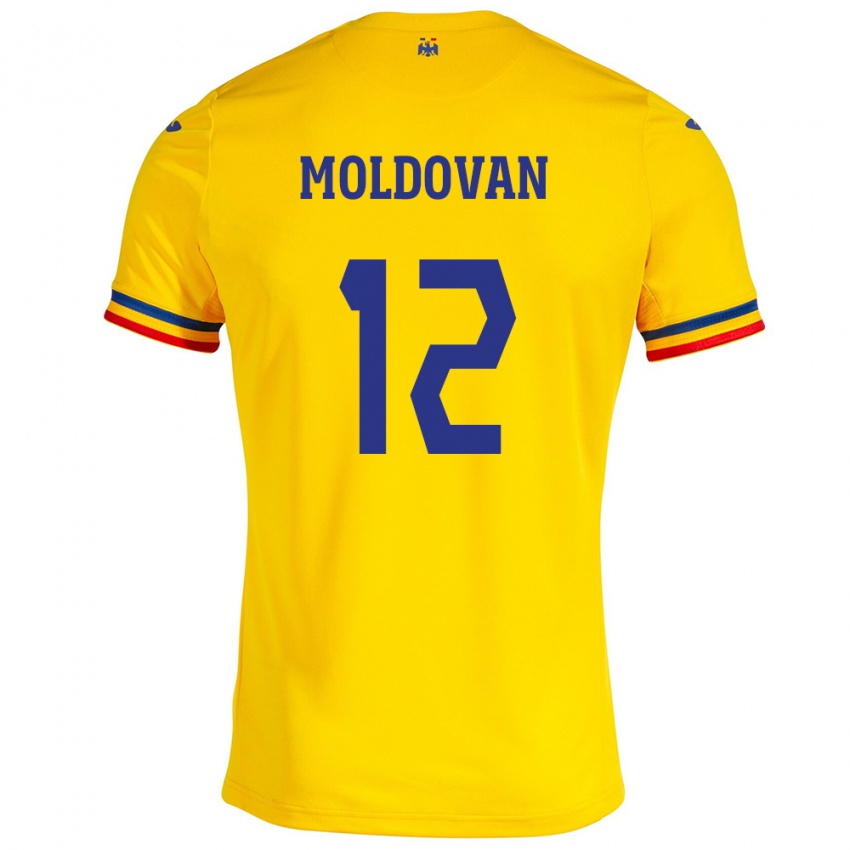 Kinderen Roemenië Horaţiu Moldovan #12 Geel Thuisshirt Thuistenue 24-26 T-Shirt