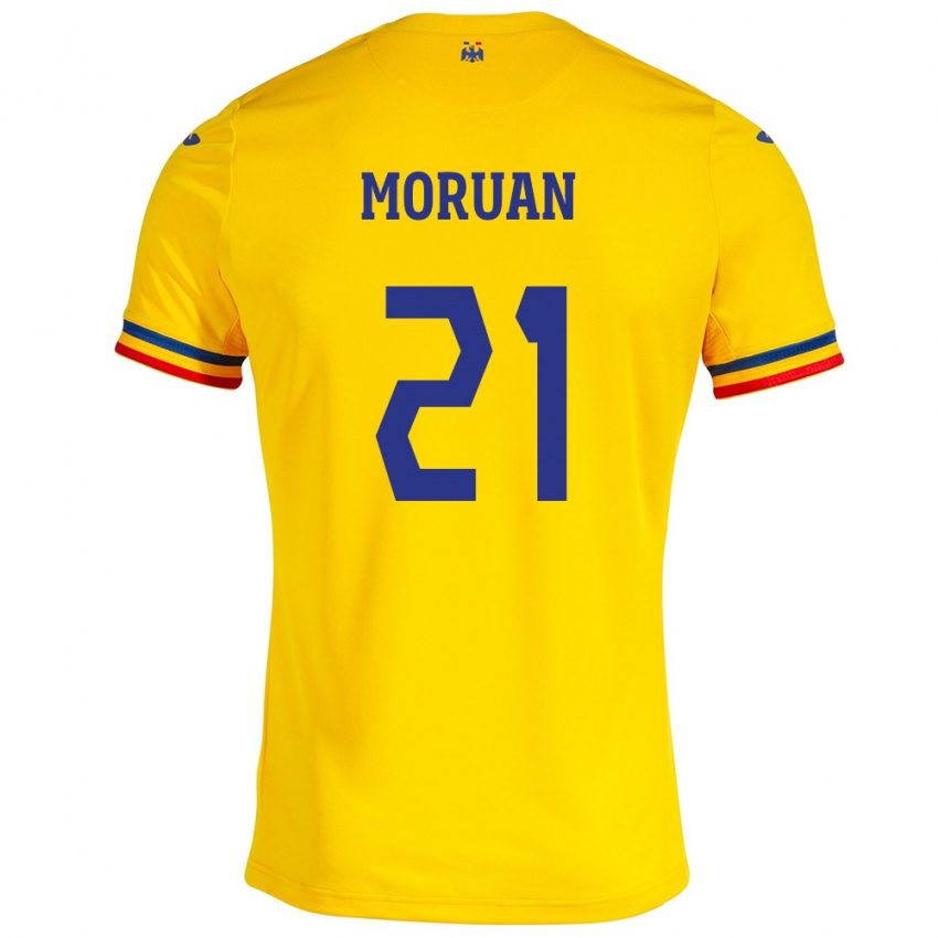 Kinderen Roemenië Olimpiu Moruţan #21 Geel Thuisshirt Thuistenue 24-26 T-Shirt