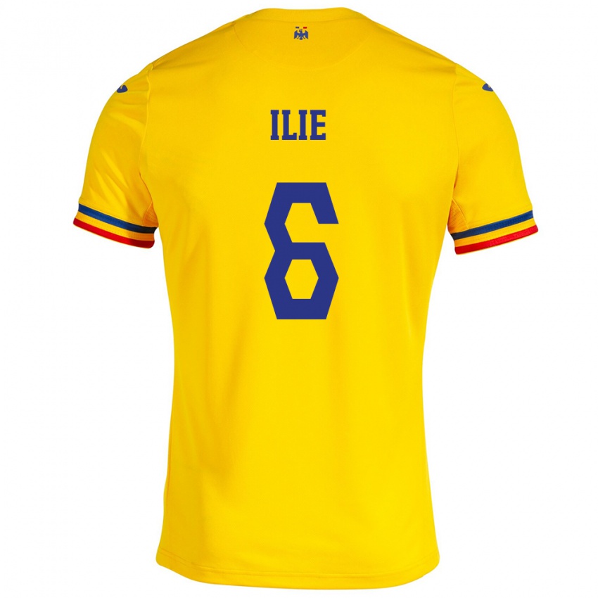 Kinderen Roemenië Matei Ilie #6 Geel Thuisshirt Thuistenue 24-26 T-Shirt