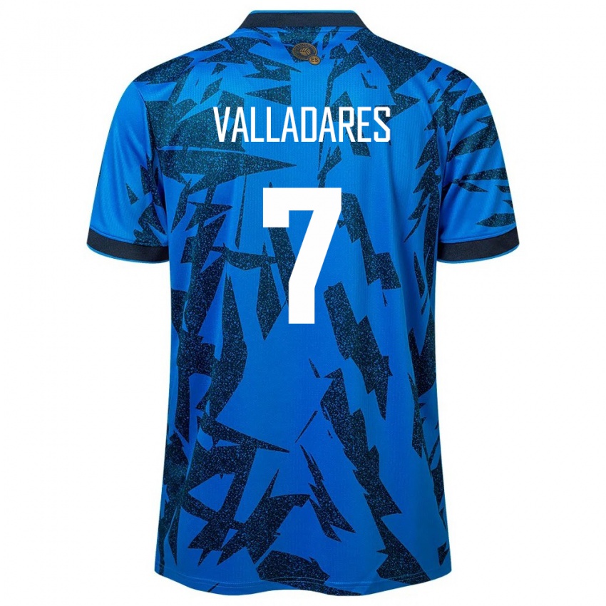 Kinderen El Salvador Jefferson Valladares #7 Blauw Thuisshirt Thuistenue 24-26 T-Shirt