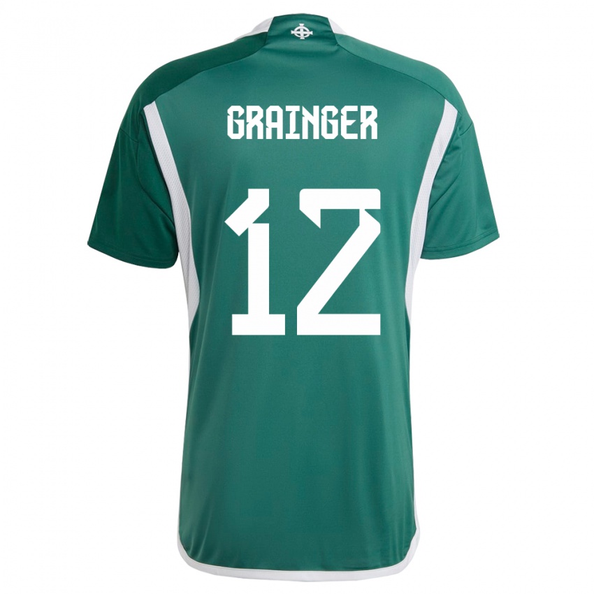 Kinderen Noord-Ierland Owen Grainger #12 Groente Thuisshirt Thuistenue 24-26 T-Shirt