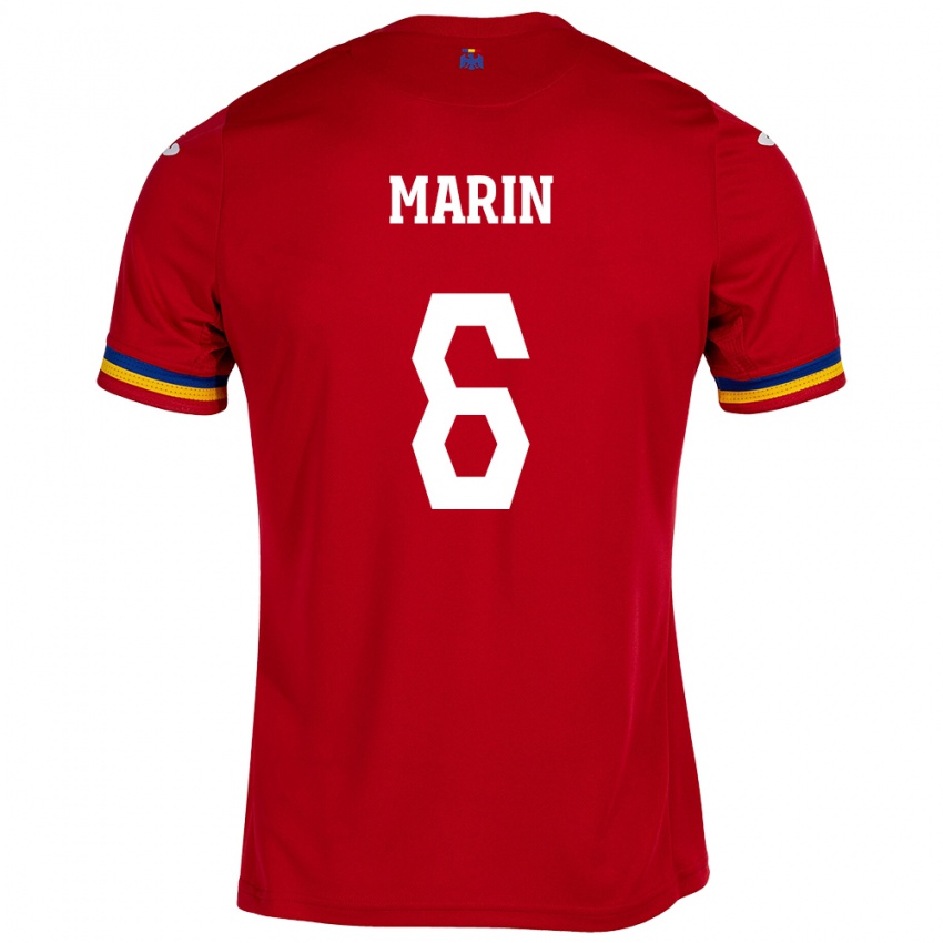 Kinderen Roemenië Marius Marin #6 Rood Uitshirt Uittenue 24-26 T-Shirt
