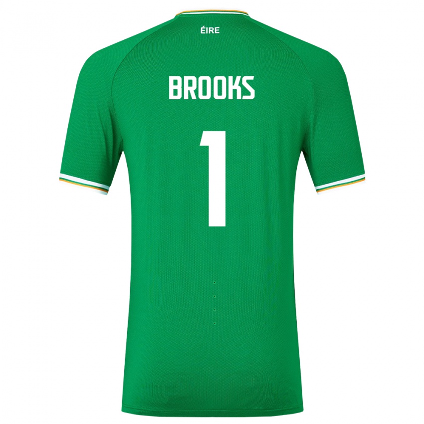 Heren Ierland Tiernan Brooks #1 Groente Thuisshirt Thuistenue 24-26 T-Shirt
