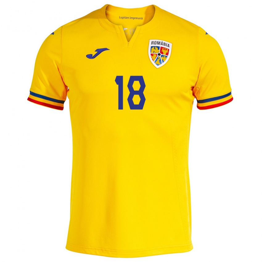 Heren Roemenië Răzvan Marin #18 Geel Thuisshirt Thuistenue 24-26 T-Shirt