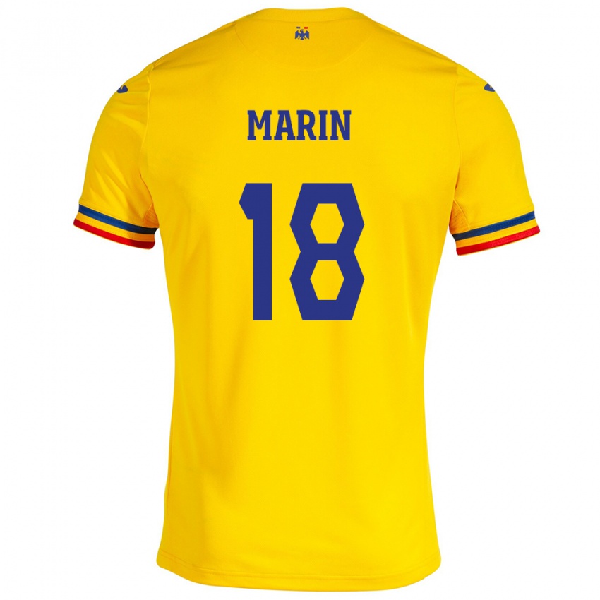 Heren Roemenië Răzvan Marin #18 Geel Thuisshirt Thuistenue 24-26 T-Shirt