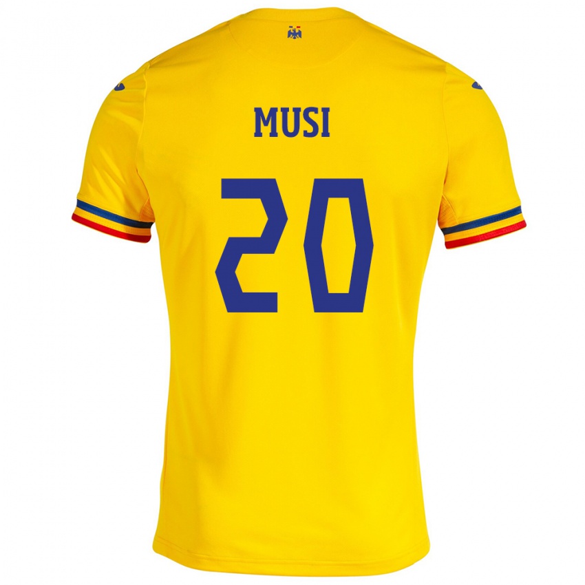 Heren Roemenië Alexandru Musi #20 Geel Thuisshirt Thuistenue 24-26 T-Shirt