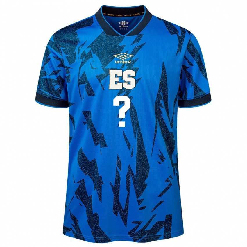 Heren El Salvador Uw Naam #0 Blauw Thuisshirt Thuistenue 24-26 T-Shirt