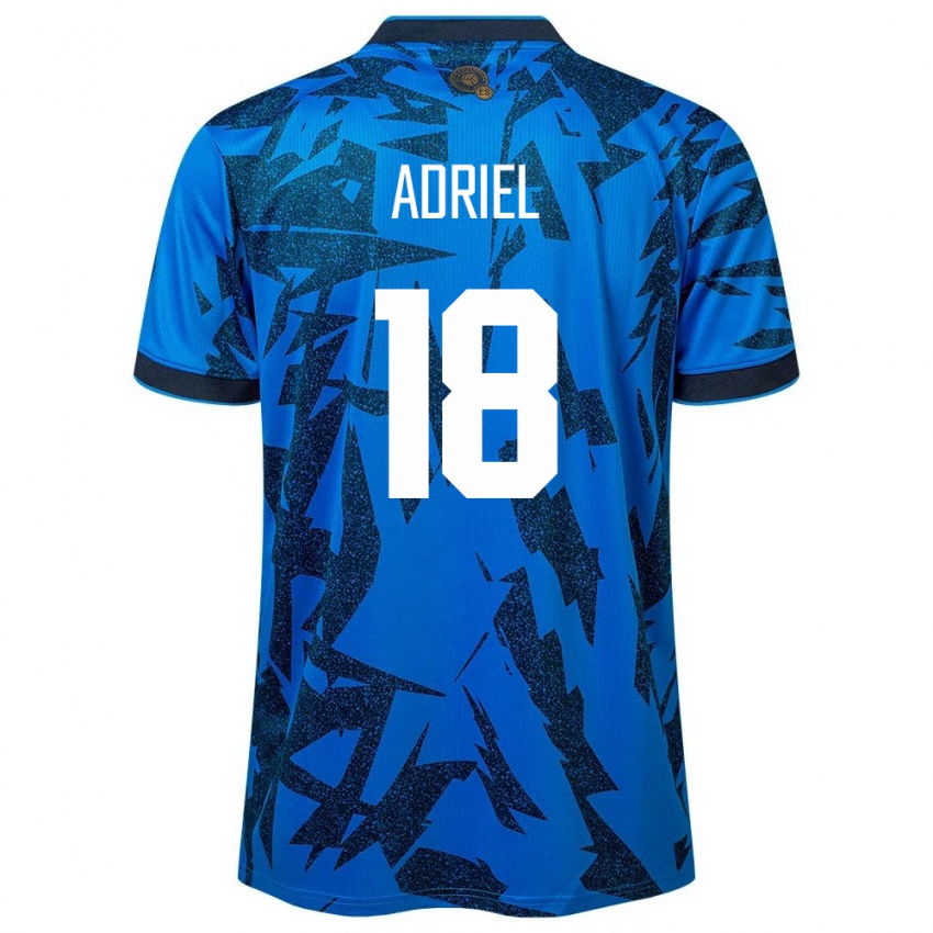 Heren El Salvador Adriel Martínez #18 Blauw Thuisshirt Thuistenue 24-26 T-Shirt