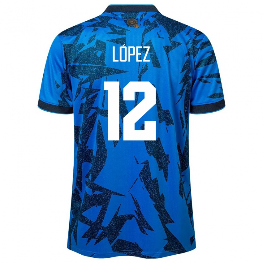 Heren El Salvador Abigaíl López #12 Blauw Thuisshirt Thuistenue 24-26 T-Shirt