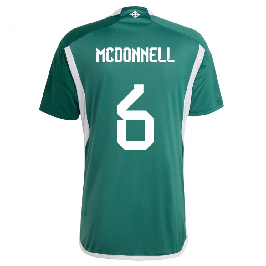 Heren Noord-Ierland Jamie Mcdonnell #6 Groente Thuisshirt Thuistenue 24-26 T-Shirt