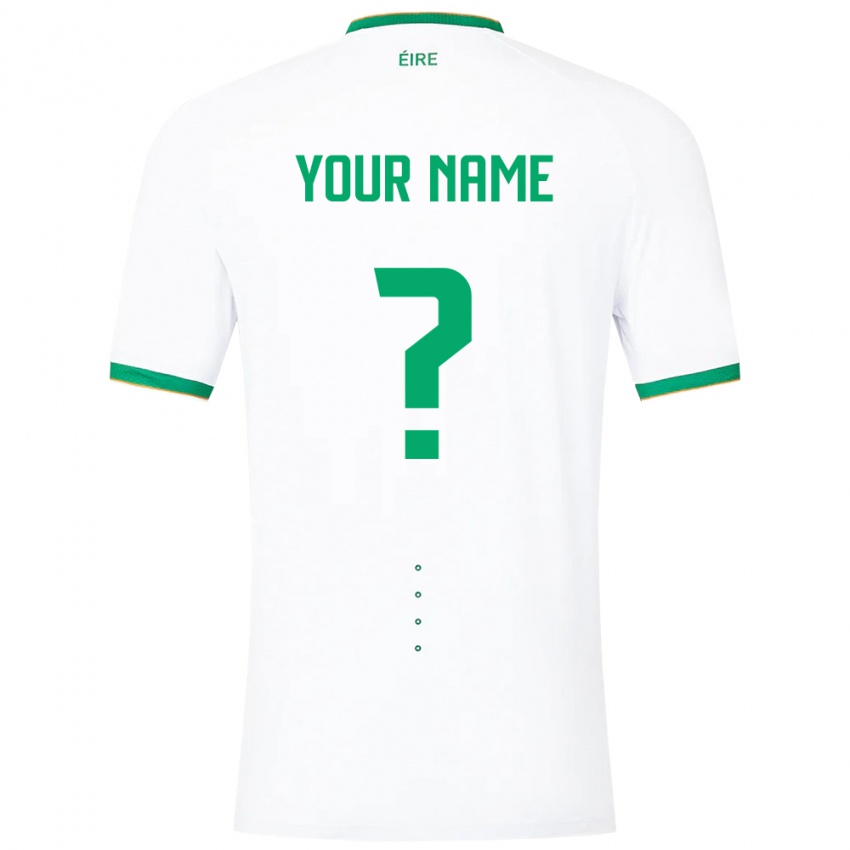 Heren Ierland Uw Naam #0 Wit Uitshirt Uittenue 24-26 T-Shirt
