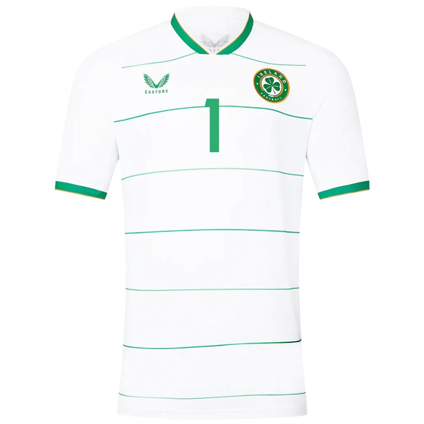 Heren Ierland Tiernan Brooks #1 Wit Uitshirt Uittenue 24-26 T-Shirt