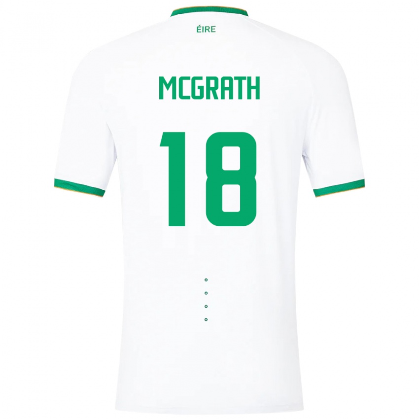 Heren Ierland Jamie Mcgrath #18 Wit Uitshirt Uittenue 24-26 T-Shirt