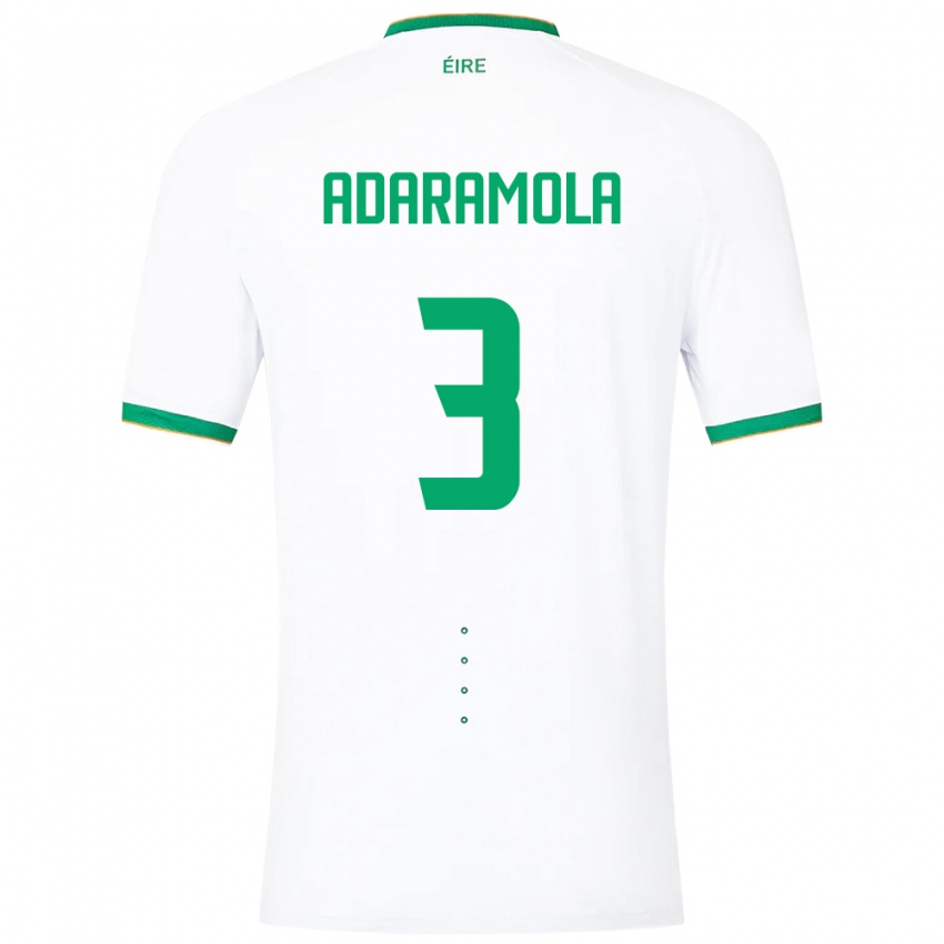 Heren Ierland Tayo Adaramola #3 Wit Uitshirt Uittenue 24-26 T-Shirt