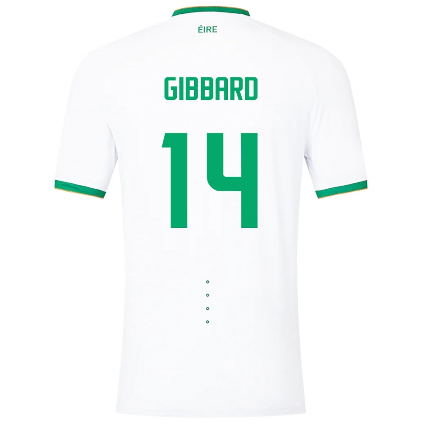 Heren Ierland Joseph Gibbard #14 Wit Uitshirt Uittenue 24-26 T-Shirt