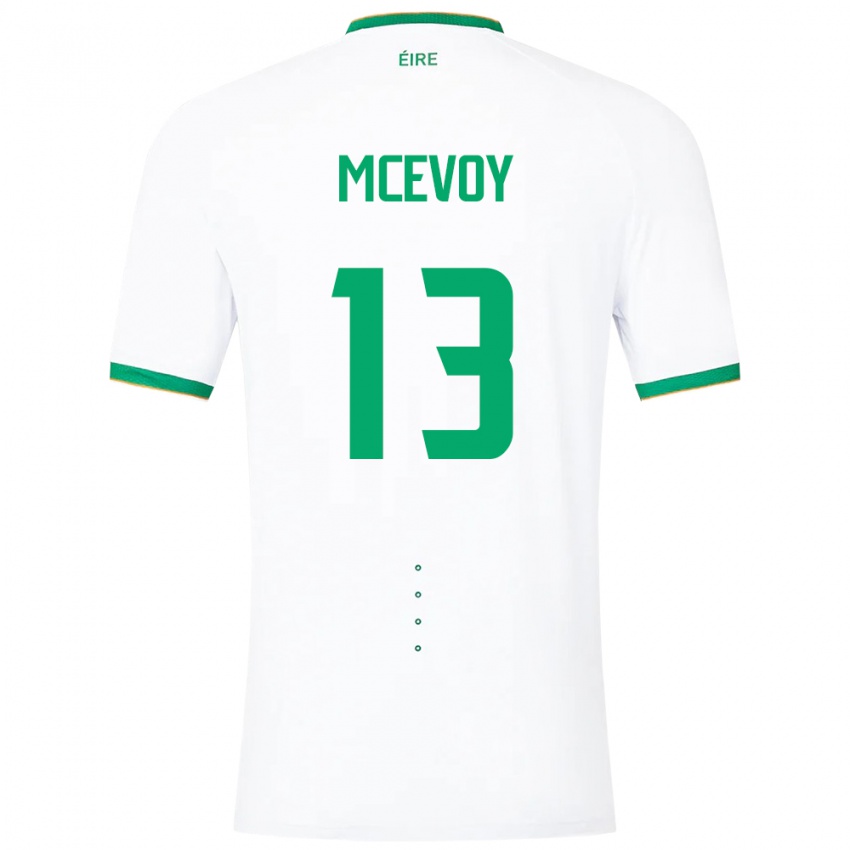Heren Ierland Alannah Mcevoy #13 Wit Uitshirt Uittenue 24-26 T-Shirt