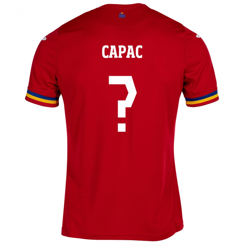 Heren Roemenië Alexandru Capac #0 Rood Uitshirt Uittenue 24-26 T-Shirt