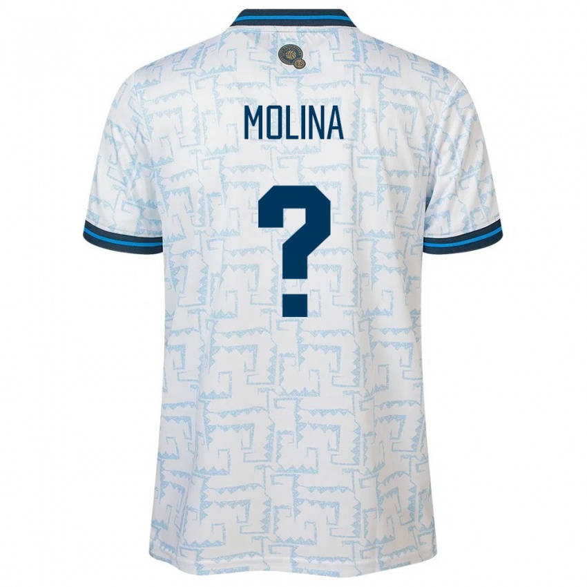 Heren El Salvador William Molina #0 Wit Uitshirt Uittenue 24-26 T-Shirt