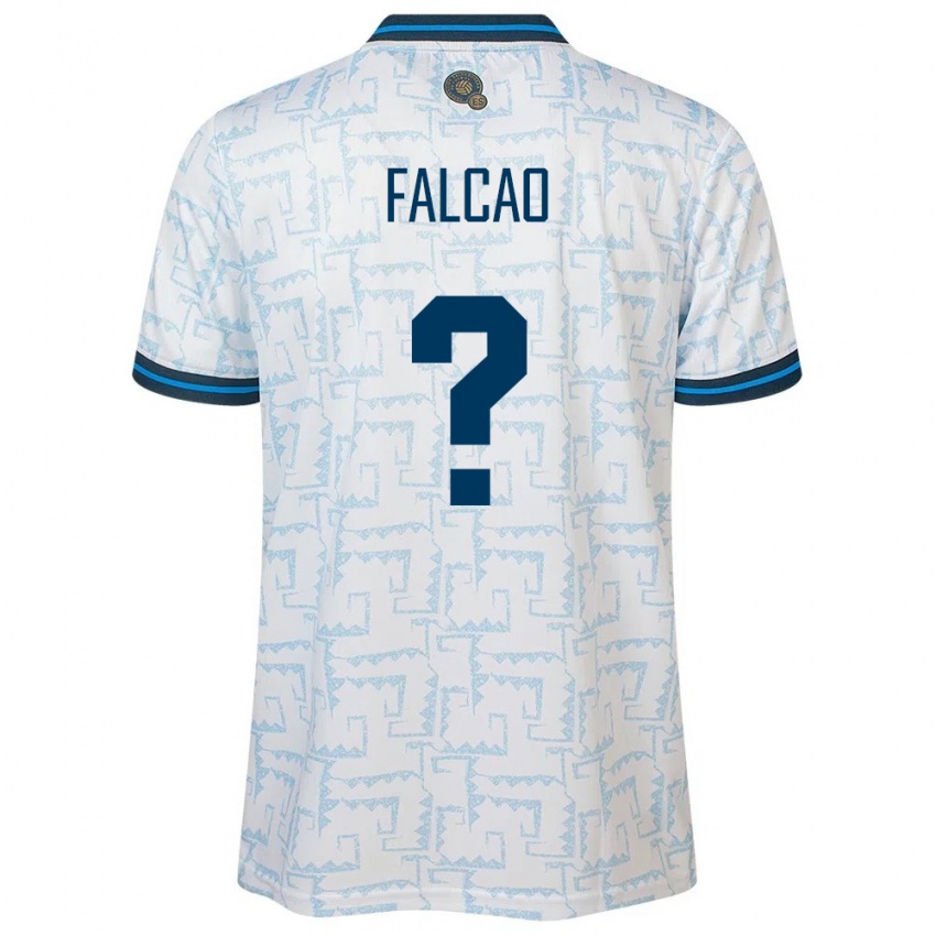 Heren El Salvador Kiano Falcao #0 Wit Uitshirt Uittenue 24-26 T-Shirt