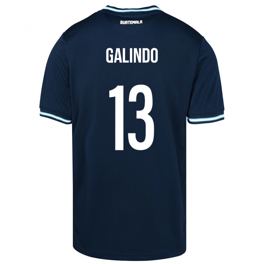 Heren Guatemala Alejandro Galindo #13 Blauw Uitshirt Uittenue 24-26 T-Shirt