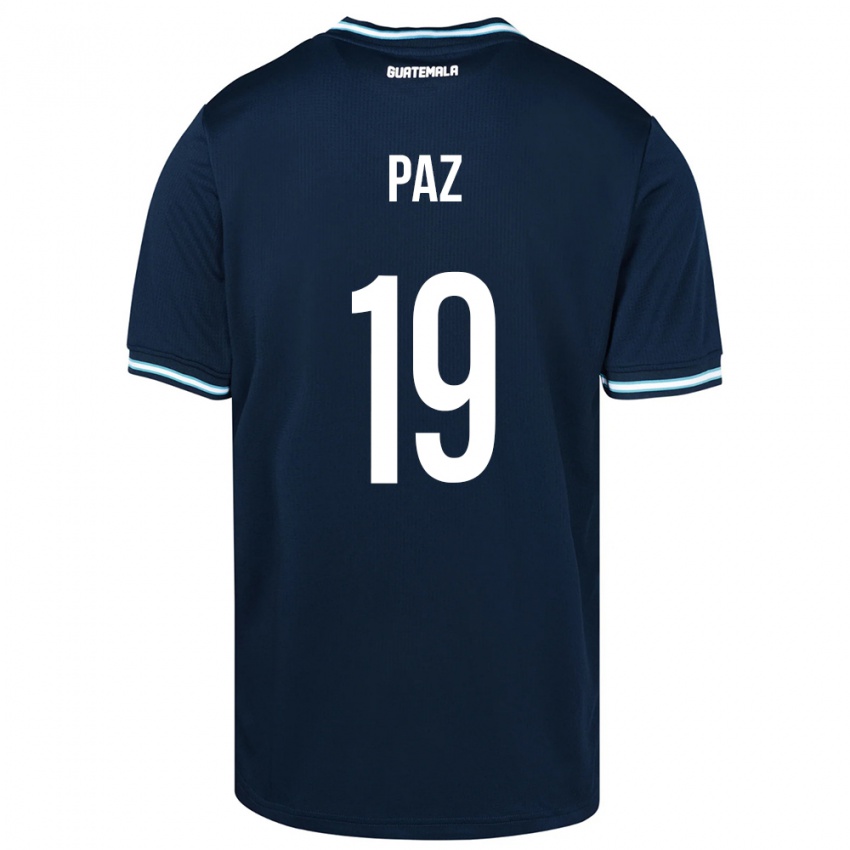 Heren Guatemala Vidal Paz #19 Blauw Uitshirt Uittenue 24-26 T-Shirt