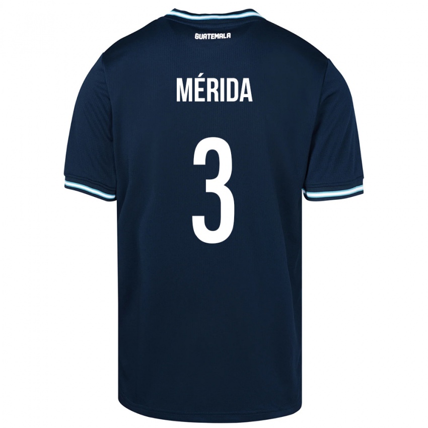 Heren Guatemala Daniel Mérida #3 Blauw Uitshirt Uittenue 24-26 T-Shirt