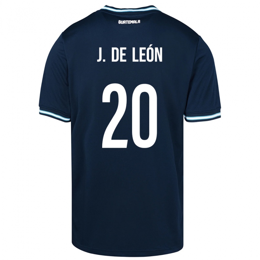 Heren Guatemala Jorge De León #20 Blauw Uitshirt Uittenue 24-26 T-Shirt