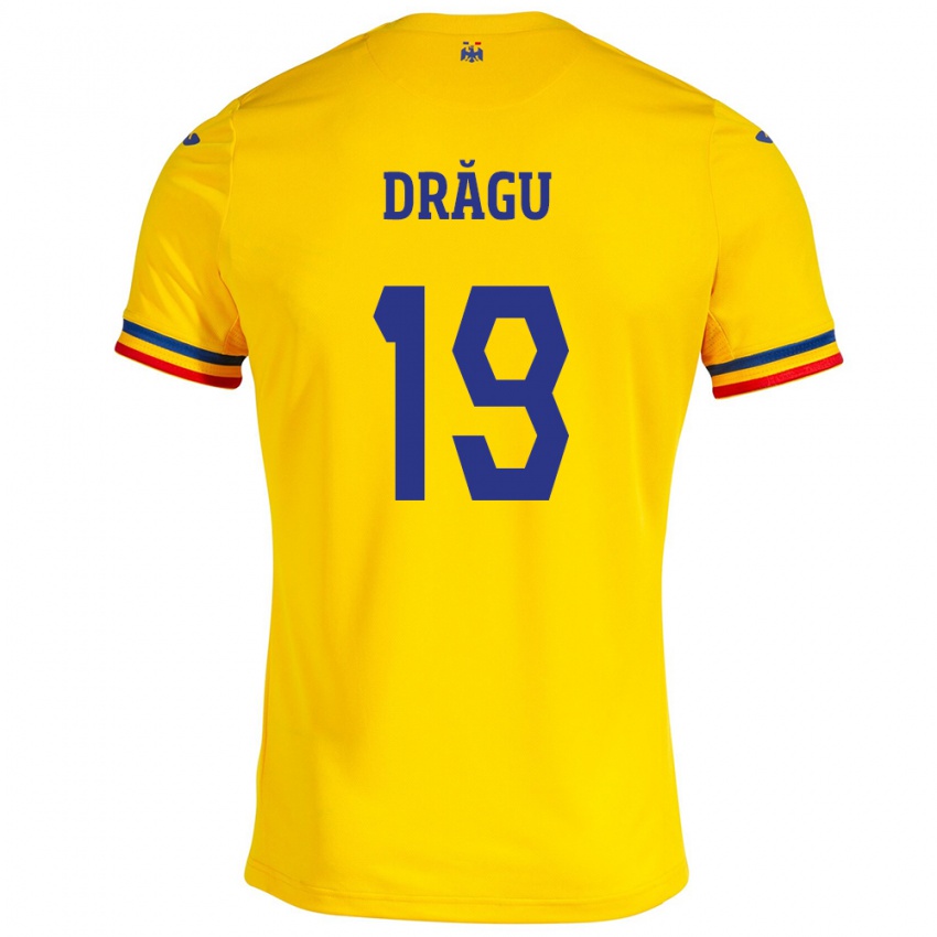 Dames Roemenië Denis Drăguş #19 Geel Thuisshirt Thuistenue 24-26 T-Shirt
