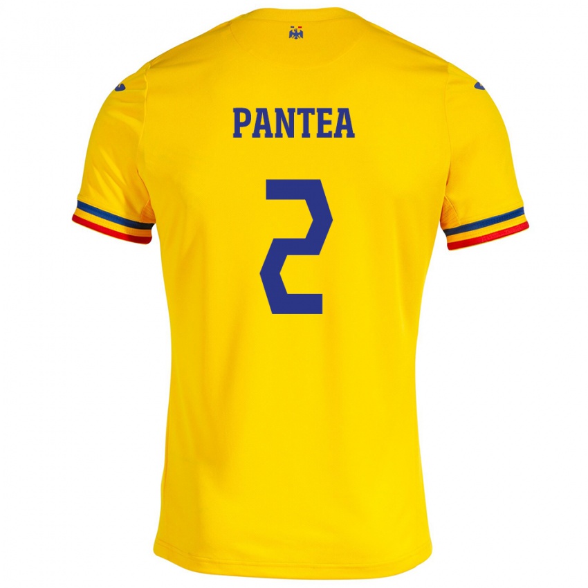 Dames Roemenië Alexandru Pantea #2 Geel Thuisshirt Thuistenue 24-26 T-Shirt