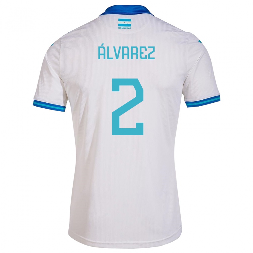 Dames Honduras Kevin Álvarez #2 Wit Thuisshirt Thuistenue 24-26 T-Shirt