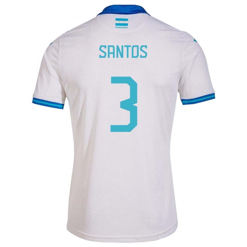 Dames Honduras Marcelo Santos #3 Wit Thuisshirt Thuistenue 24-26 T-Shirt