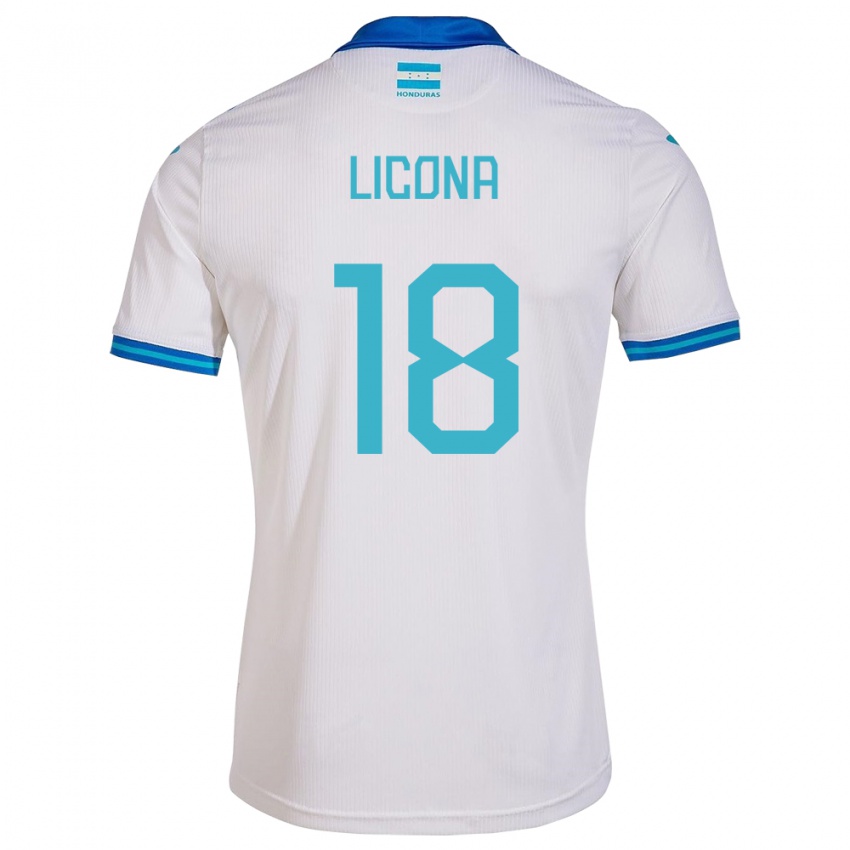 Dames Honduras Marlon Licona #18 Wit Thuisshirt Thuistenue 24-26 T-Shirt