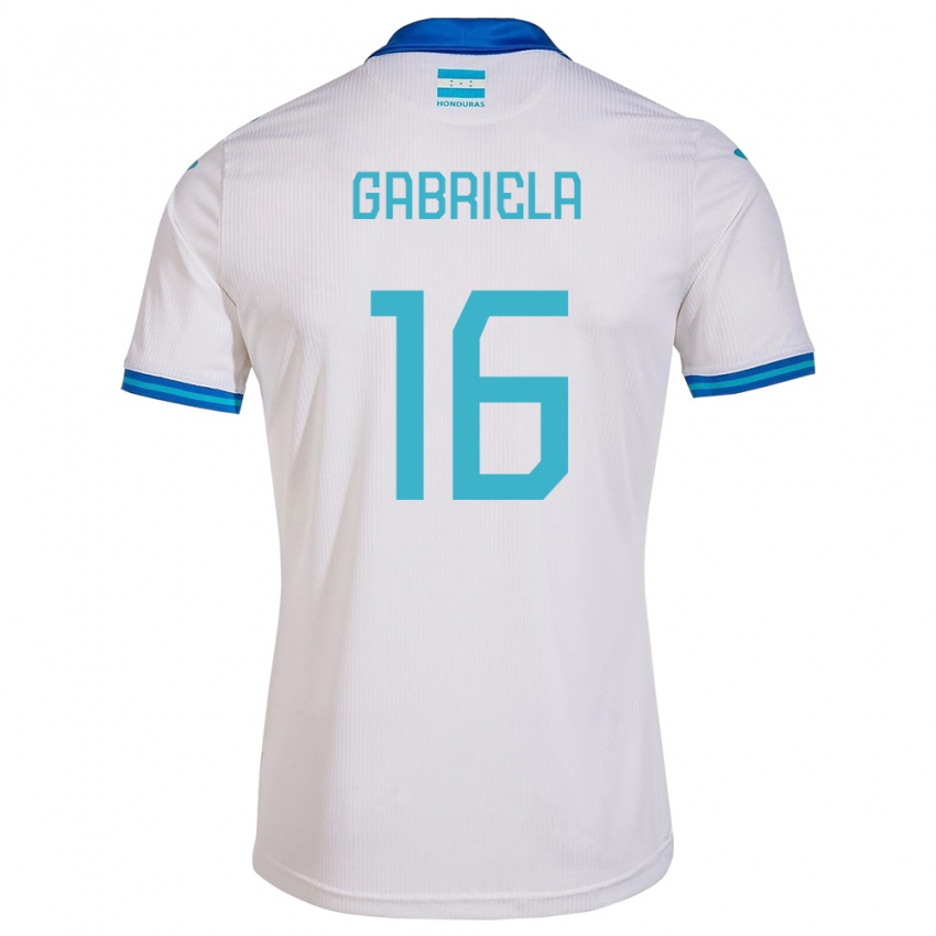 Dames Honduras Gabriela García #16 Wit Thuisshirt Thuistenue 24-26 T-Shirt