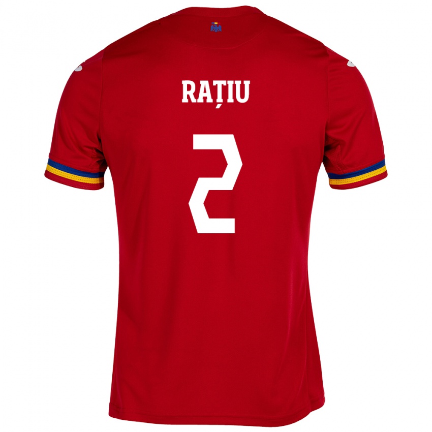 Dames Roemenië Andrei Rațiu #2 Rood Uitshirt Uittenue 24-26 T-Shirt