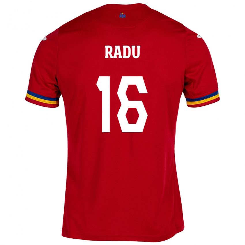 Dames Roemenië Andrei Radu #16 Rood Uitshirt Uittenue 24-26 T-Shirt