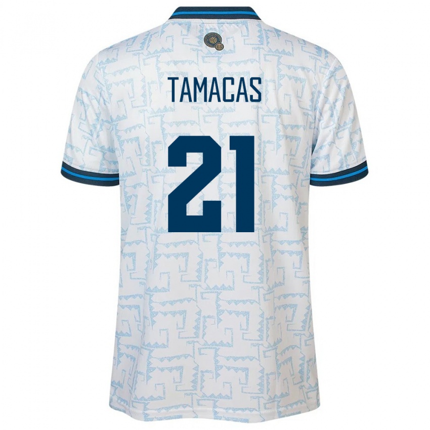 Dames El Salvador Bryan Tamacas #21 Wit Uitshirt Uittenue 24-26 T-Shirt