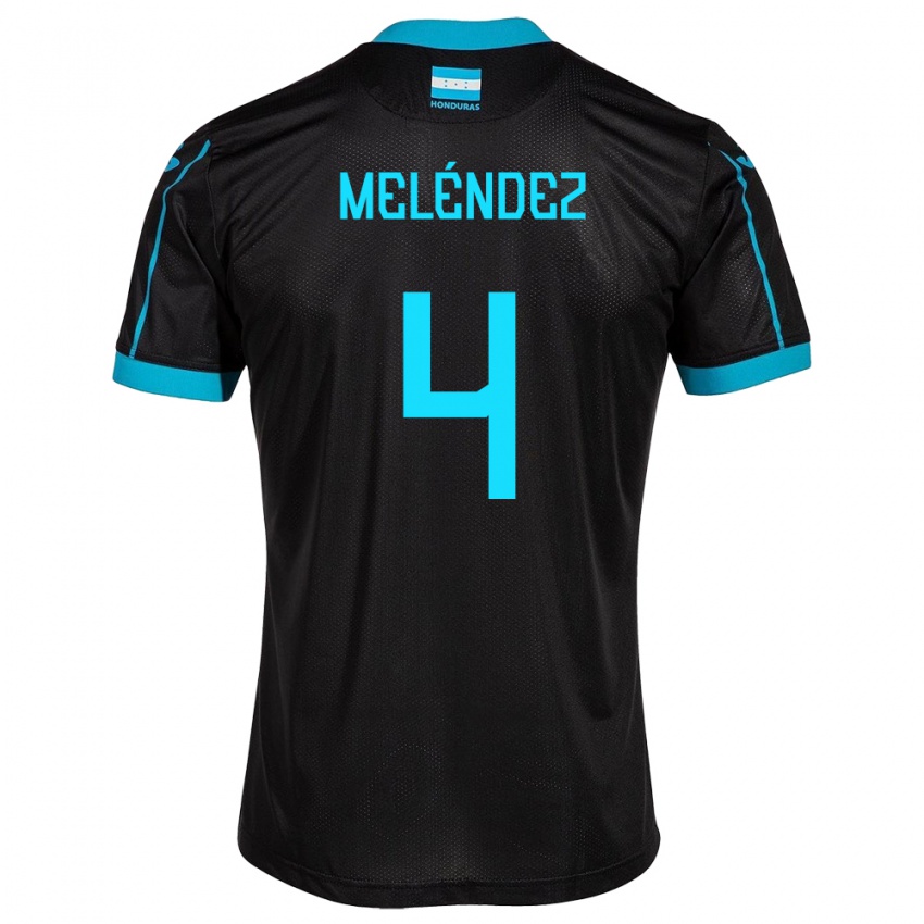 Dames Honduras Carlos Meléndez #4 Zwart Uitshirt Uittenue 24-26 T-Shirt