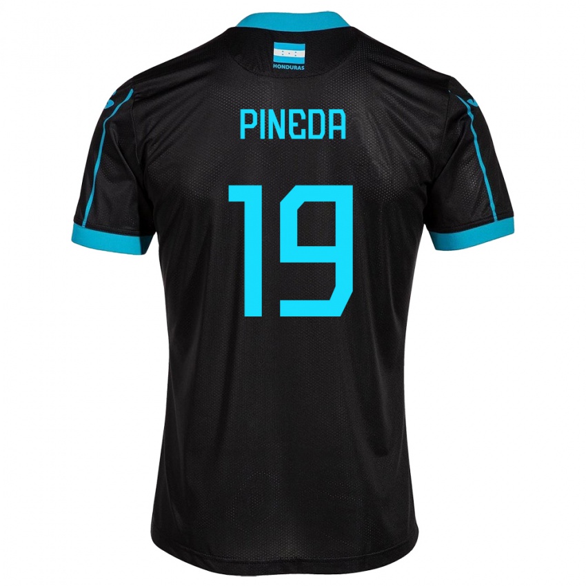 Dames Honduras Carlos Pineda #19 Zwart Uitshirt Uittenue 24-26 T-Shirt