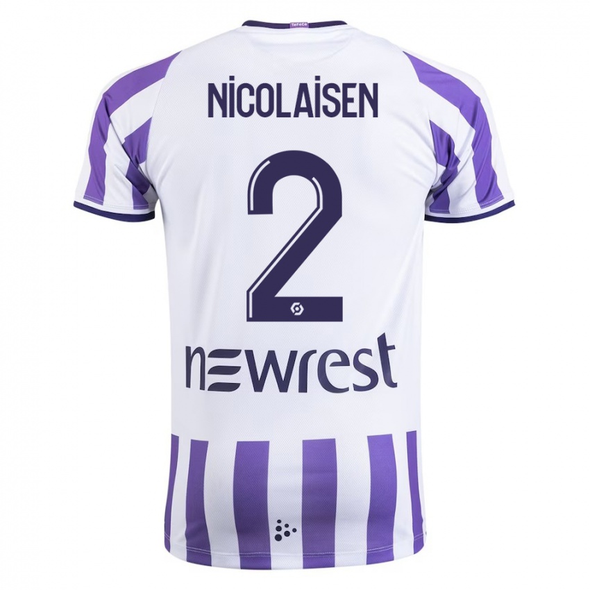Kinderen Rasmus Nicolaisen #2 Wit Thuisshirt Thuistenue 2023/24 T-Shirt
